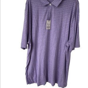 REDUCED: Peter Millar Golf Shirt, XXL, Lavender with stripes, NWT